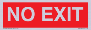 NO EXIT red background